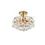5_Savannah 12" Wide Brass and Clear Crystal Ceiling Light more views