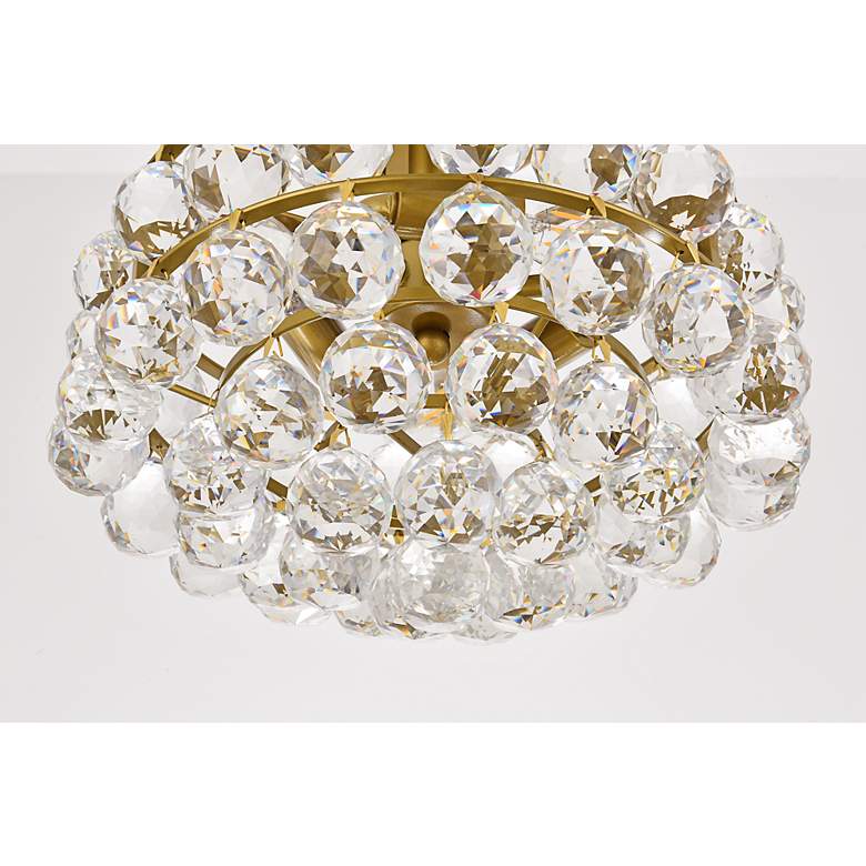Image 6 Savannah 12" Wide Brass and Clear Crystal Ceiling Light more views