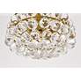 6_Savannah 12" Wide Brass and Clear Crystal Ceiling Light more views