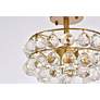 7_Savannah 12" Wide Brass and Clear Crystal Ceiling Light more views
