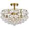 Savannah 12" Wide Brass Iron Crystal 3-Light Ceiling Light