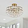2_Savannah 12" Wide Brass Iron Crystal 3-Light Ceiling Light