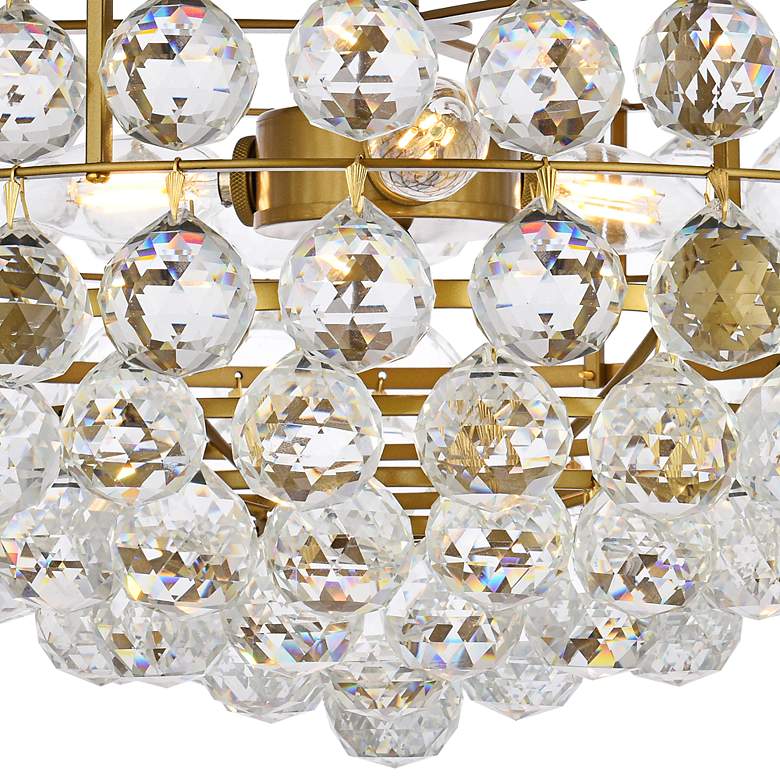 Image 4 Savannah 12" Wide Brass Iron Crystal 3-Light Ceiling Light more views