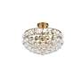5_Savannah 12" Wide Brass Iron Crystal 3-Light Ceiling Light more views