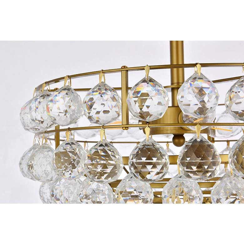 Image 7 Savannah 12" Wide Brass Iron Crystal 3-Light Ceiling Light more views