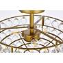 Savannah 12" Wide Brass Iron Crystal 3-Light Ceiling Light in scene