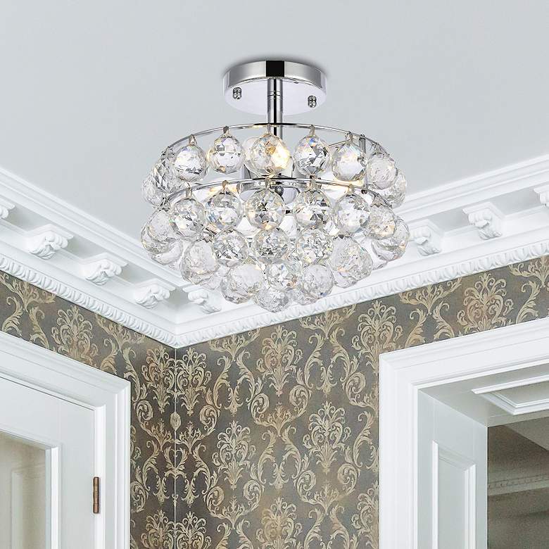 Image 1 Savannah 12" Wide Chrome Ceiling Light