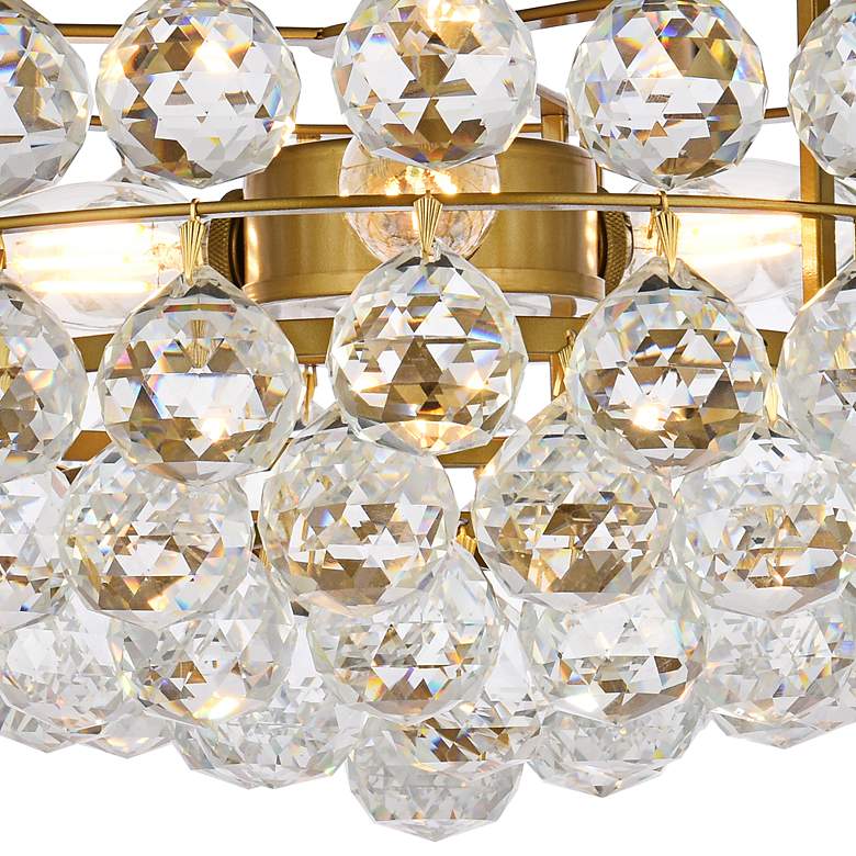 Image 3 Savannah 14" Wide Brass with Clear Crystal Ceiling Light more views