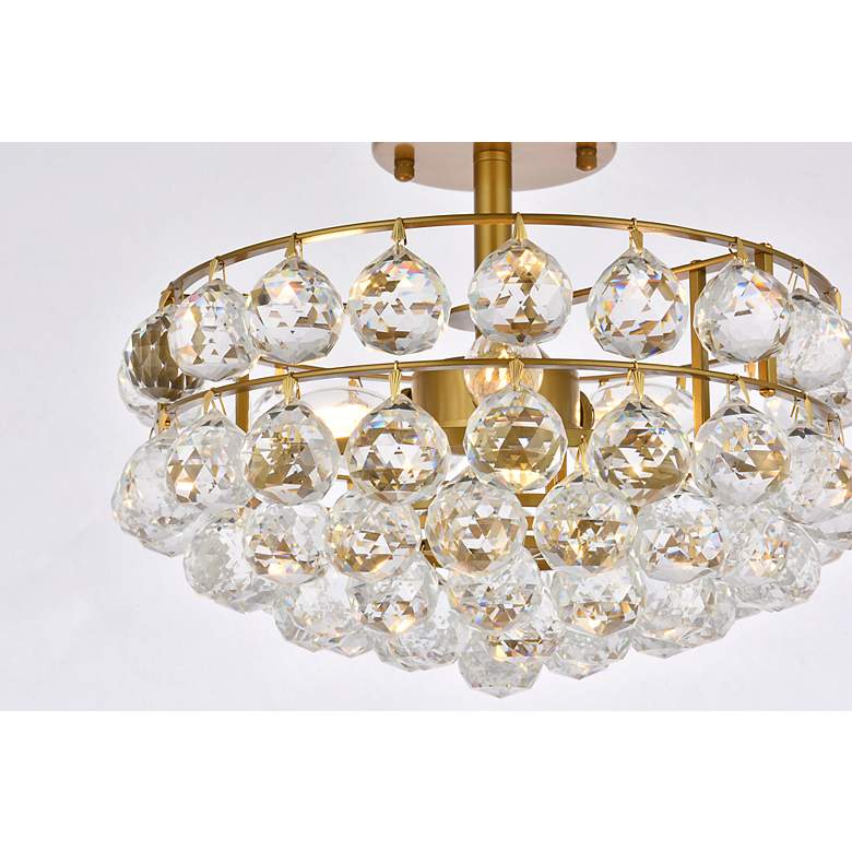 Image 6 Savannah 14" Wide Brass with Clear Crystal Ceiling Light more views