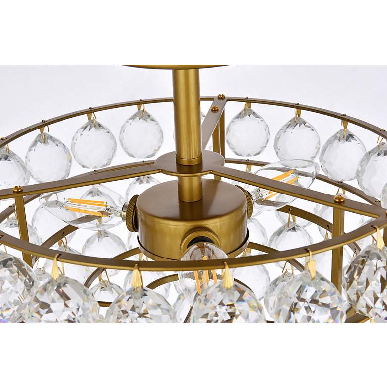 Image 7 Savannah 14" Wide Brass with Clear Crystal Ceiling Light more views