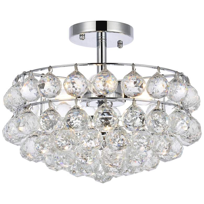 Image 2 Savannah 14" Wide Chrome and Crystal Ceiling Light