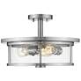 2_Savannah 15 3/4" Wide Brushed Nickel 3-Light Ceiling Light