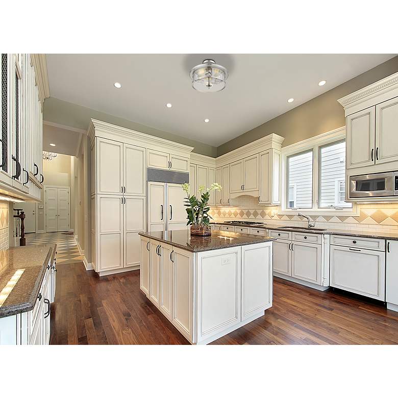 Image 3 Savannah 15 3/4" Wide Brushed Nickel 3-Light Ceiling Light more views