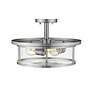 5_Savannah 15 3/4" Wide Brushed Nickel 3-Light Ceiling Light more views