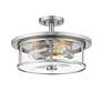 6_Savannah 15 3/4" Wide Brushed Nickel 3-Light Ceiling Light more views