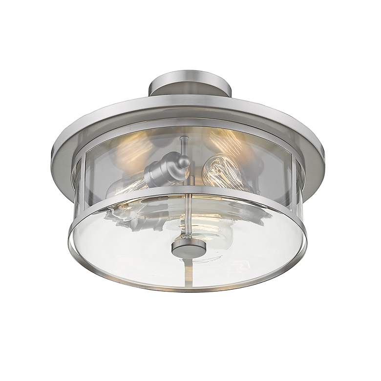 Image 7 Savannah 15 3/4" Wide Brushed Nickel 3-Light Ceiling Light more views