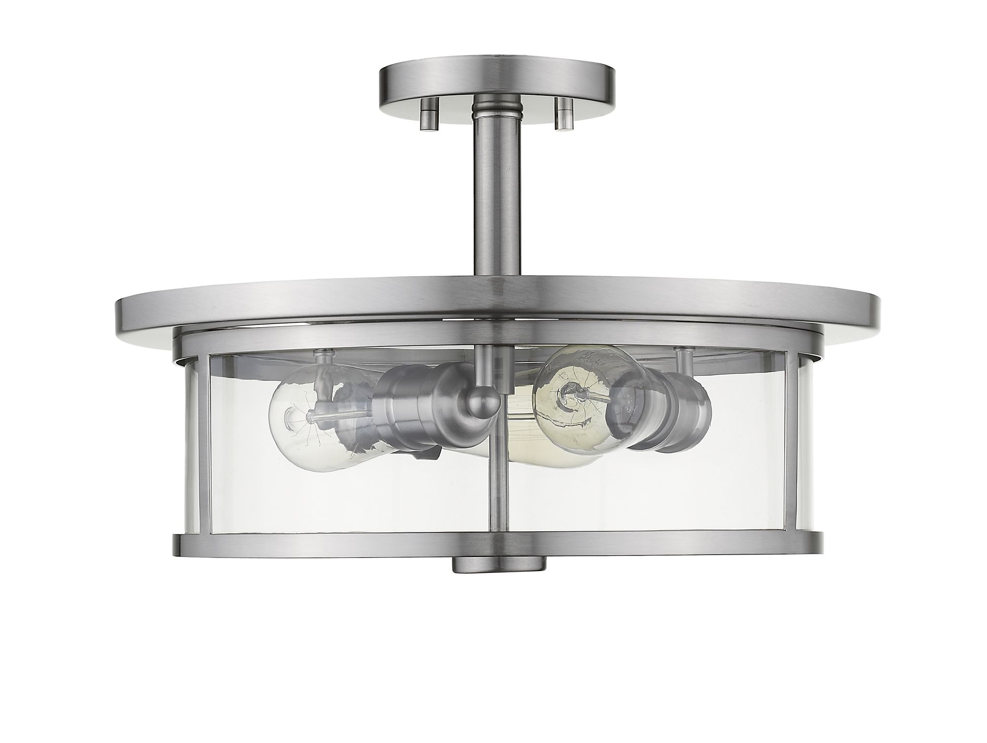 Savannah 15 3/4" Wide Brushed Nickel 3-Light Ceiling Light