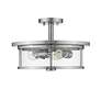 Savannah 15 3/4" Wide Brushed Nickel 3-Light Ceiling Light