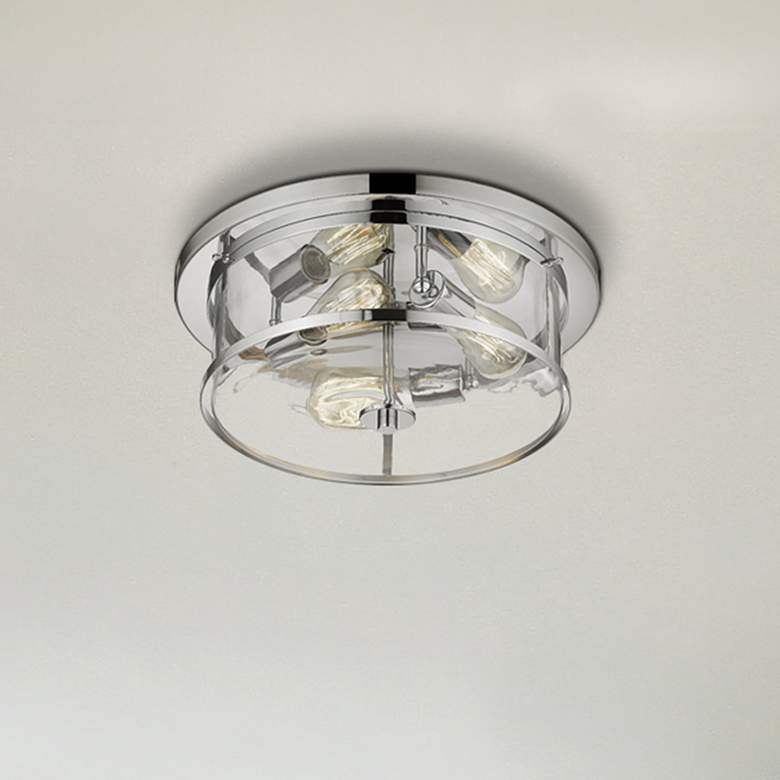 Image 1 Savannah 15 3/4" Wide Chrome 3-Light Ceiling Light