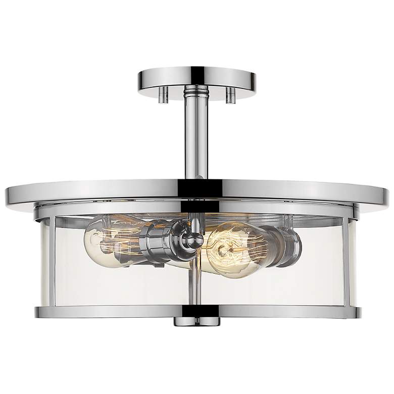 Image 1 Savannah 15 3/4" Wide Chrome 3-Light Ceiling Light