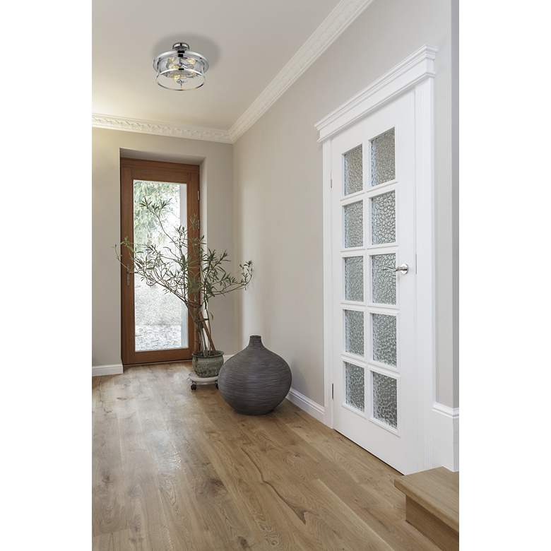 Image 4 Savannah 15 3/4" Wide Chrome 3-Light Ceiling Light more views