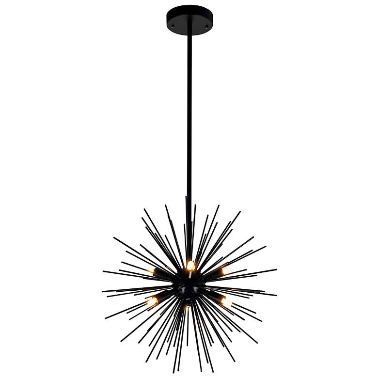 Image 1 Savannah 16" Wide Black 6-Light Chandelier
