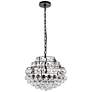 2_Savannah 16" Wide Black and Tiered Crystal 3-Light Pendant