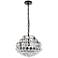 Savannah 16" Wide Black and Tiered Crystal 3-Light Pendant