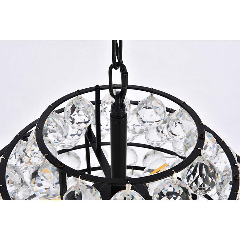 Image 7 Savannah 16" Wide Black and Tiered Crystal 3-Light Pendant more views