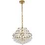 3_Savannah 16" Wide Brass Crystal 3-Light Tiered Pendant