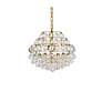 5_Savannah 16" Wide Brass Crystal 3-Light Tiered Pendant more views