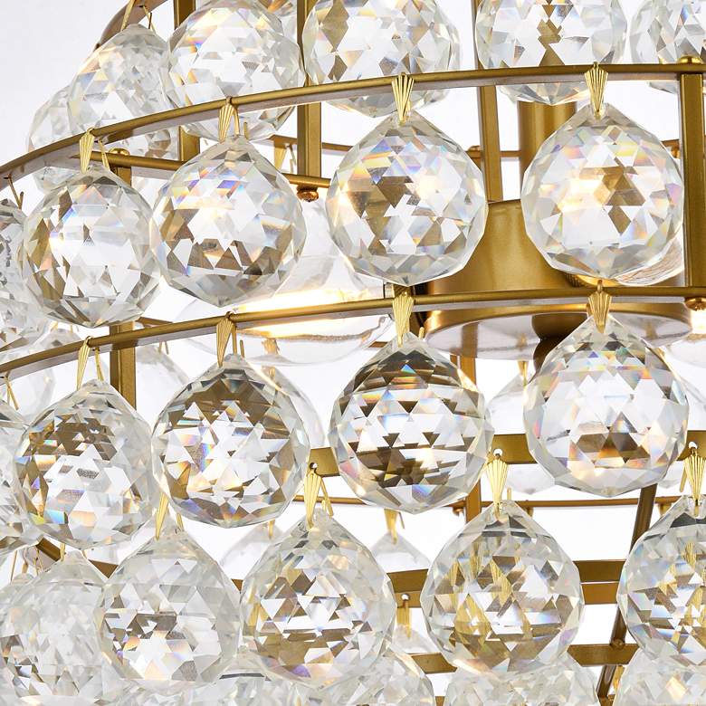 Image 6 Savannah 16" Wide Brass Crystal 3-Light Tiered Pendant more views