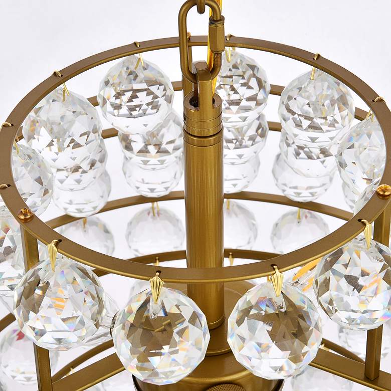 Image 7 Savannah 16" Wide Brass Crystal 3-Light Tiered Pendant more views