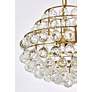 7_Savannah 16" Wide Brass Crystal 3-Light Tiered Pendant more views
