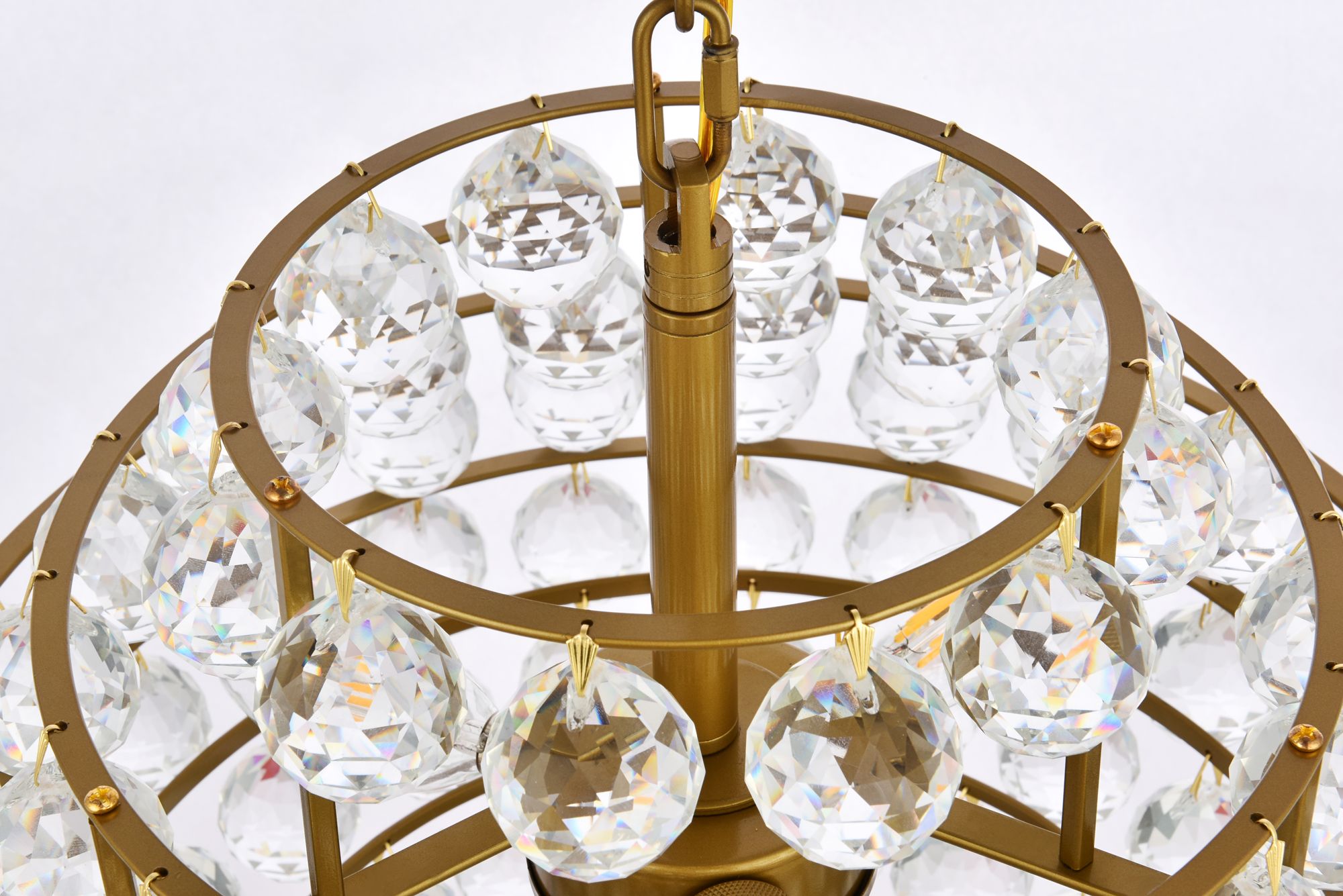 Savannah 16" Wide Brass Crystal 3-Light Tiered Pendant in scene