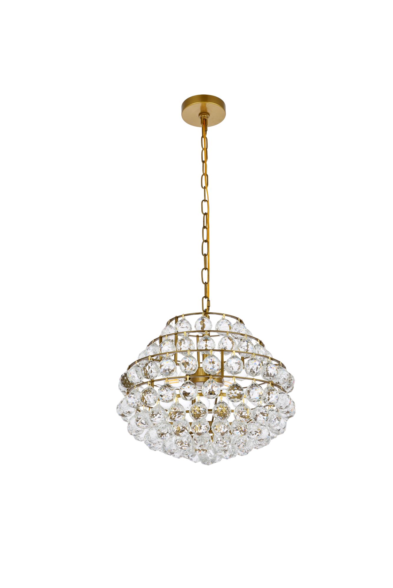 Savannah 16" Wide Brass Crystal 3-Light Tiered Pendant in scene