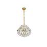 Savannah 16" Wide Brass Crystal 3-Light Tiered Pendant in scene