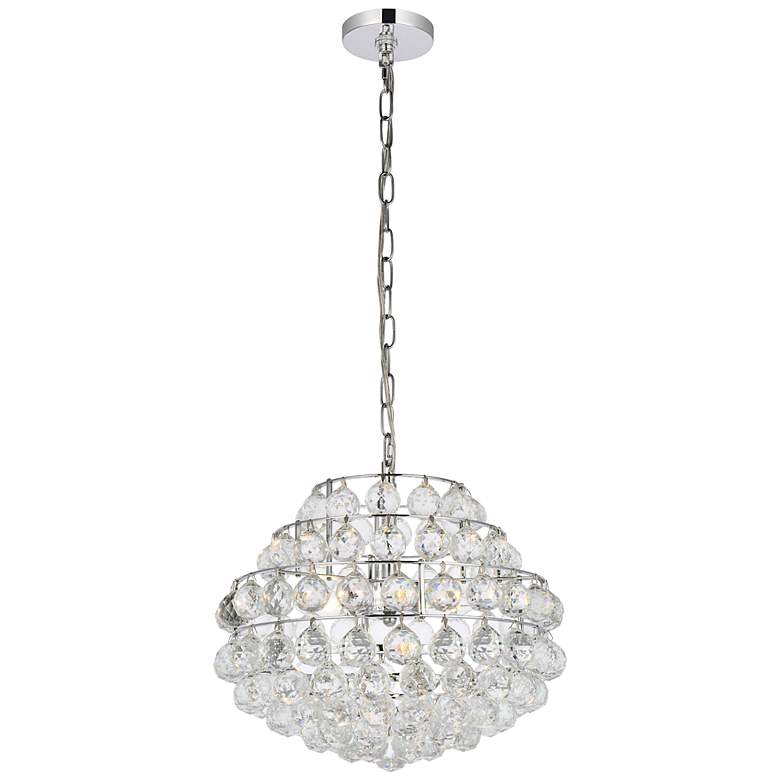 Image 2 Savannah 16" Wide Chrome and Crystal Pendant Light