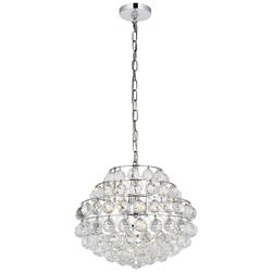 Savannah 16" Wide Chrome and Crystal Pendant Light