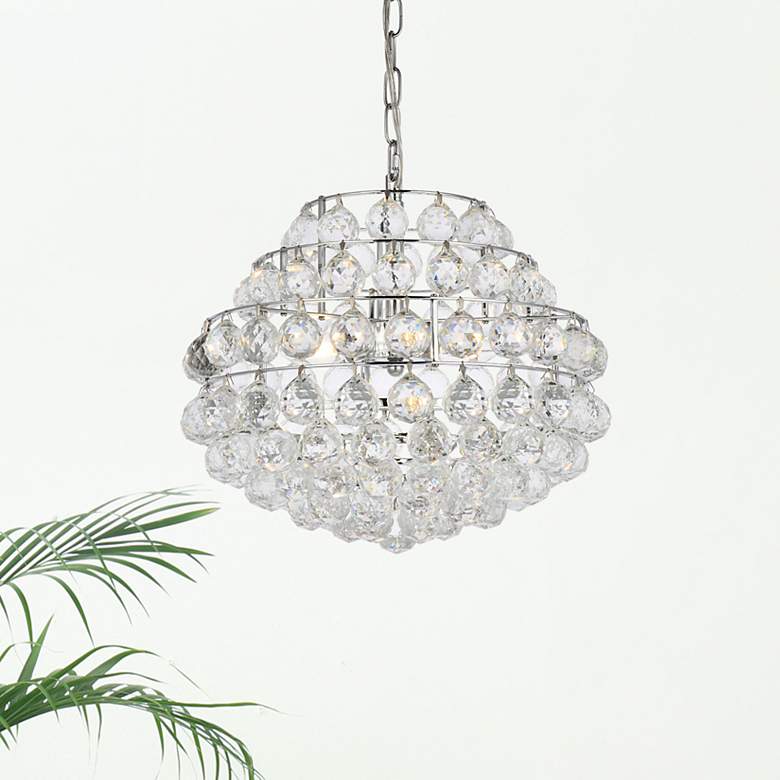 Image 1 Savannah 16" Wide Chrome and Crystal Pendant Light