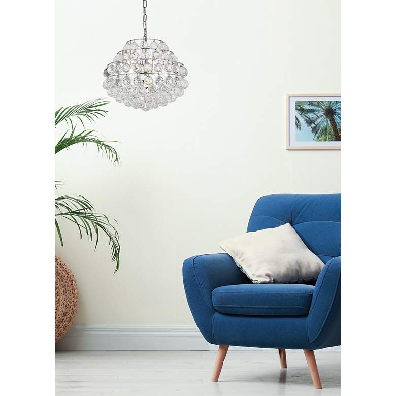 Image 3 Savannah 16" Wide Chrome and Crystal Pendant Light more views