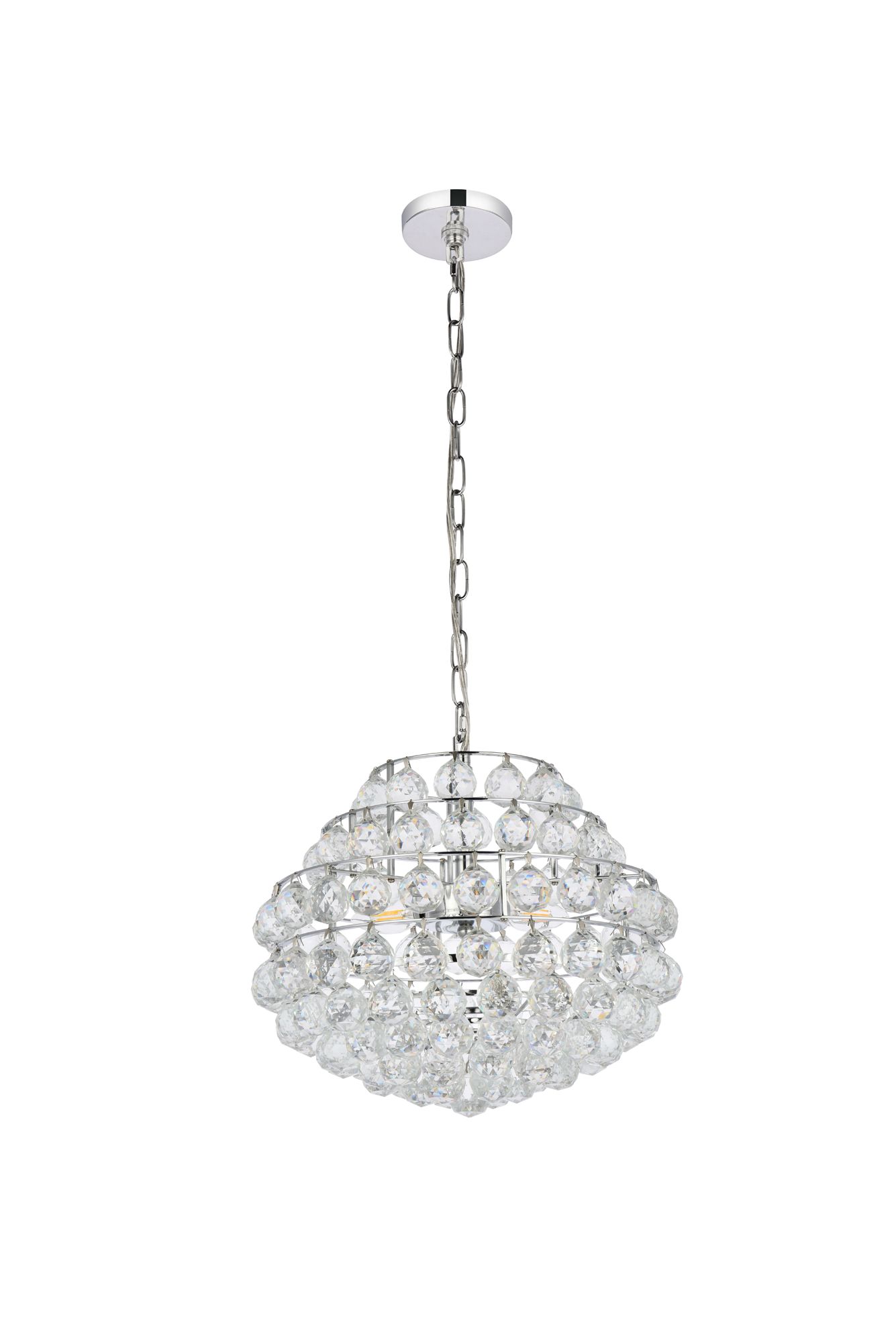 Savannah 16" Wide Chrome and Crystal Pendant Light