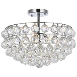 Savannah 16" Wide Polished Chrome and Crystal Ceiling Light