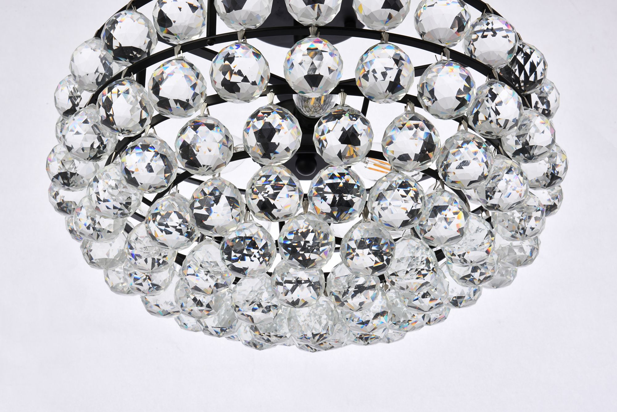 Image 5 Savannah 16"W Black and Clear Crystal 3-Light Ceiling Light more views