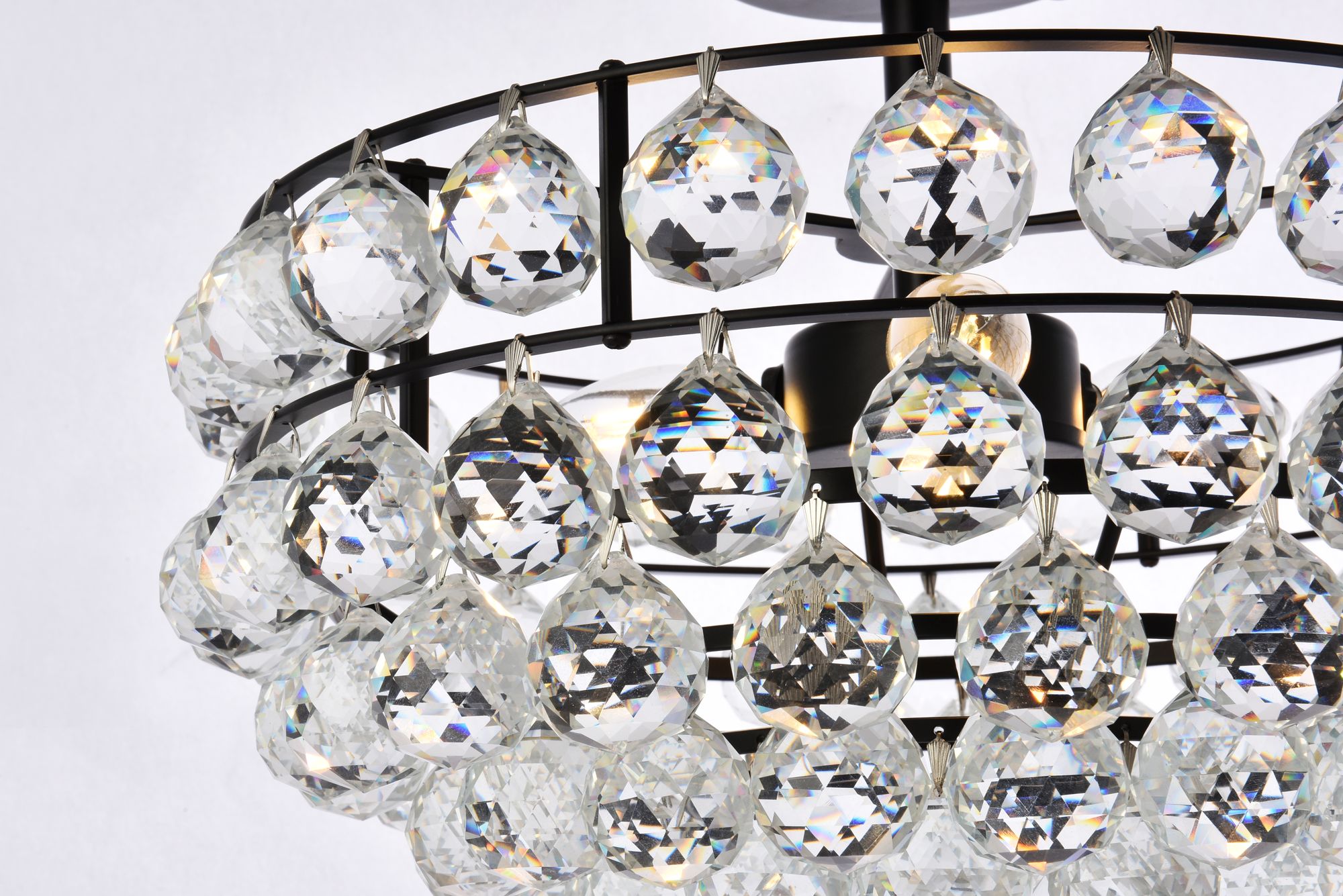 Image 6 Savannah 16"W Black and Clear Crystal 3-Light Ceiling Light more views