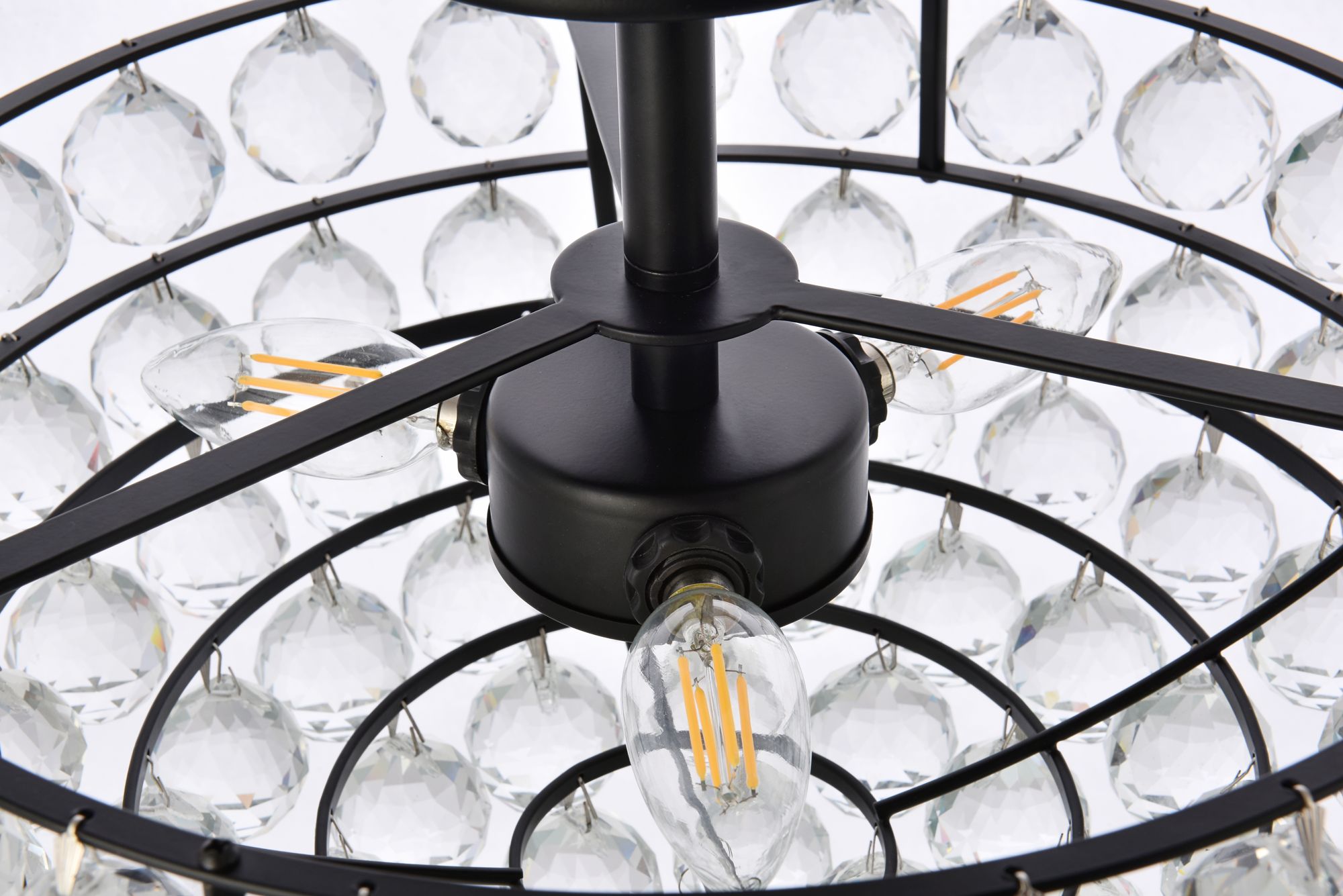 Image 7 Savannah 16"W Black and Clear Crystal 3-Light Ceiling Light more views