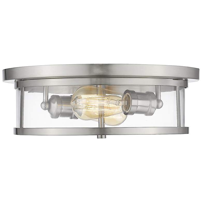 Image 3 Savannah 13 3/4" Wide Brushed Nickel 2-Light Ceiling Light