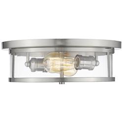 Savannah 13 3/4" Wide Brushed Nickel 2-Light Ceiling Light