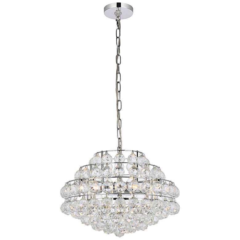 Image 1 Savannah 18" Wide Chrome and Crystal Pendant Light