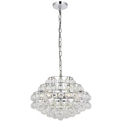 Savannah 18" Wide Chrome and Crystal Pendant Light